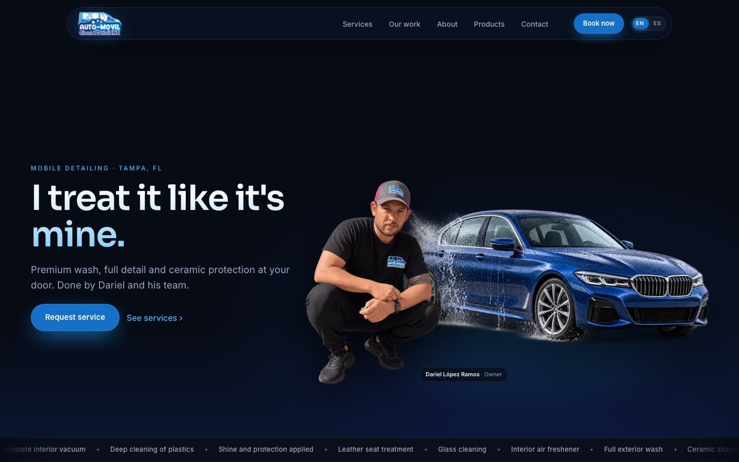 Desktop view of the Dariel López Ramos website
