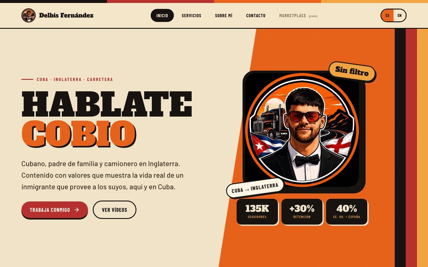 The Háblate Cobio site on desktop