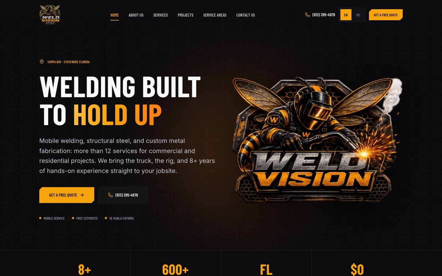 The Weld Vision Group site on desktop