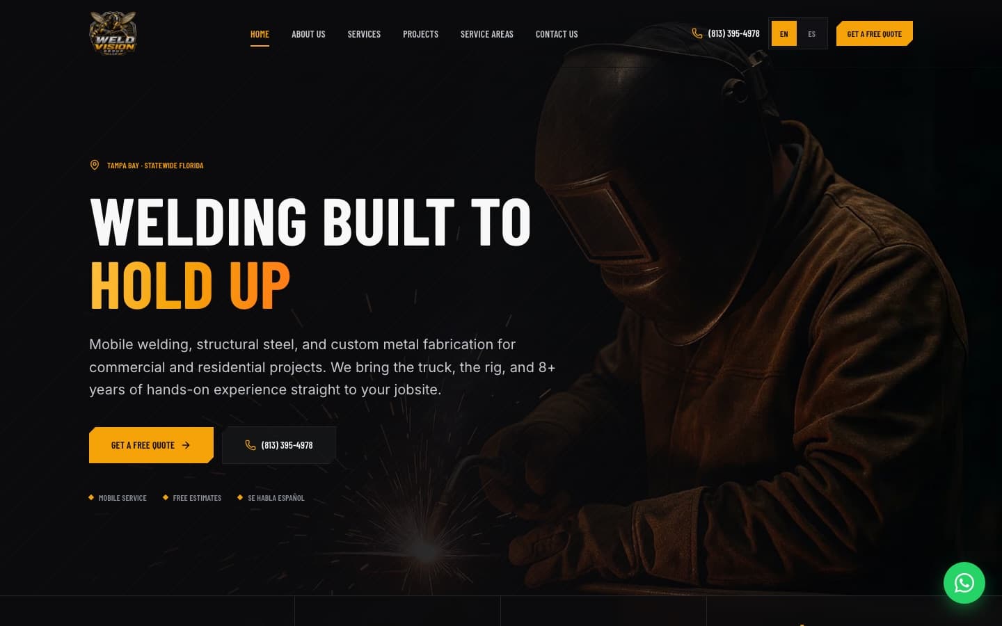 Desktop view of the Weld Vision Group LLC website
